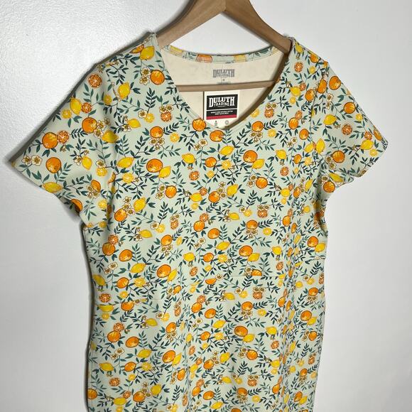 Duluth Trading Co NoGA Naturale Short Sleeve Dress Womens M Orange Print Pockets - Picture 4 of 12